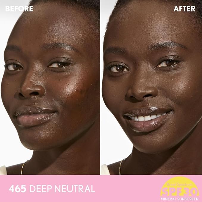 COVERGIRL Clean Fresh Blurring Skin Tint with SPF 30, 465 Deep Neutral, Liquid Foundation, Soft Matte Finish, Smooths, Brightens, Blurs Pores, Mineral Sunscreen, Vegan Formula