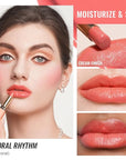 Oulac Shine Orange Lipstick for Women, 2 in 1 Glossy Coral Orange Tinted Lip Balm, Hydrating Lipstick for Dry Lips, Moisture Shine Juicy Finish Vegan 2.2g/0.07oz (18)