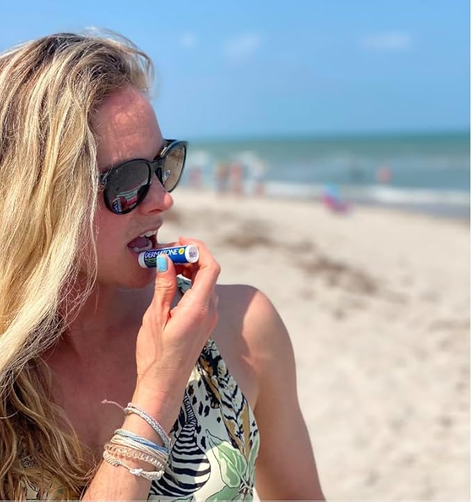 Dermatone Original Medicated Lip Balm Stocking Stuffer | Soothing & Moisturizing | Cocoa Butter, Aloe, Vitamin E | Heal & Repair Chapped Lips | SPF30 | 3-Pack, 0.15oz sticks