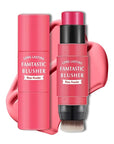Cream Blush Stick with Brush, Waterproof, Long Lasting, Skin Tones