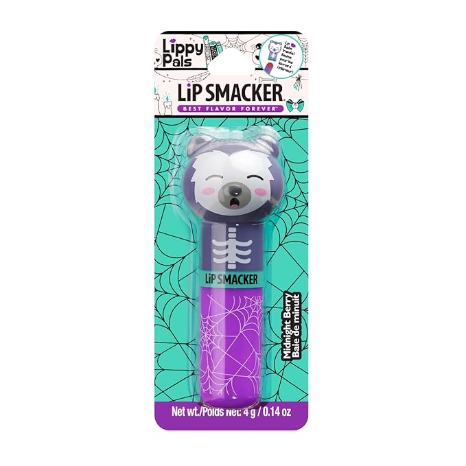 Lip Smacker Halloween Lippy Pal Lip Balm- Spooky Cute Midnight Berry Flavored Deliciousness, Moisturizes, Nourishes, & Soothes, Cruelty-Free & Vegan - Fox