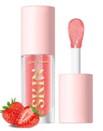 LANGMANNI Moisturizing Lip Oil,No-Sticky Lip Gloss Lip Balm Lip Care,Fruit Flavoured Lip Oil For Dry Lip's Moisturizing Hydrating And Nourishing ((Strawberry))
