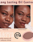 Oil Control Face Pressed Powder, Matte powder setting 1 Pcs)