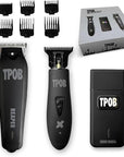 TPOB Slime 2 Black Clipper Trimmer Shaver Set Barber Hair Clippers for Men 6800 RPM with Rubber Case