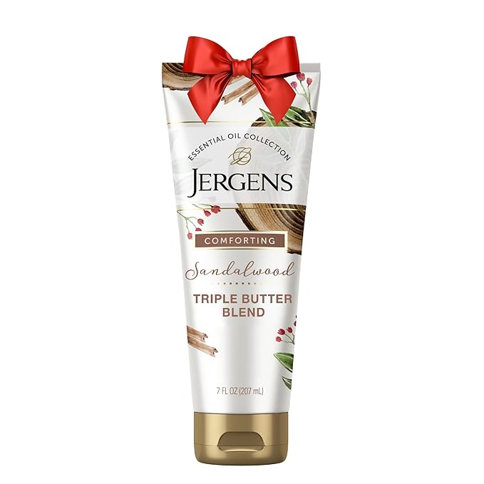 Jergens Sandalwood Body Butter Lotion, Moisturizer Infused with Sandalwood Essential Oil, For All Skin Types, 7 Oz