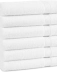 Arkwright Bathroom Hand Towels Set of 6 - Super Soft 100% Cotton, 600 GSM Quick Dry & Absorbent, Luxury Bath Essentials for Hotels, Spa, Hosts, and Vacation Rentals, Dove White