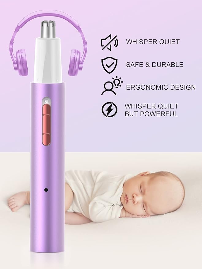 AHHFEI Rechargeable 5 in 1 Ear and Nose Hair Trimmer for Women, 2025 Professional Painless Eyebrow & Facial Hair Trimmer with Powerful Motor and Dual-Edge Blades Easy Cleansing