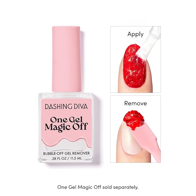 Dashing Diva One Gel Color & Magnetic Topper Duo - OG - Pointe & Silver Glitter Topper - 3-in-1 Base Coat, Nail Color & Top Coat - Gel Nail Polish Set