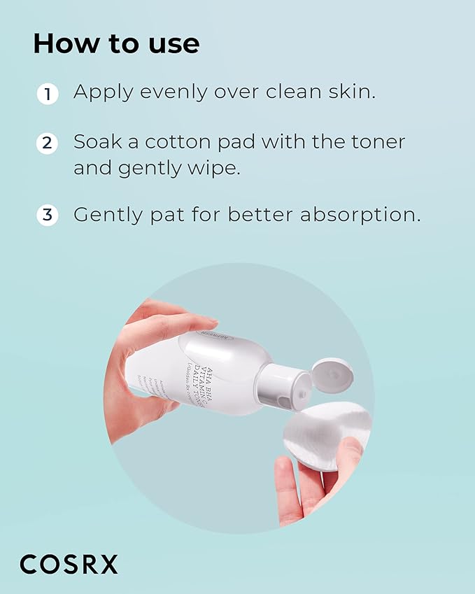 COSRX ABC Daily Toner, Korean Toner for Day & Night with AHA, BHA, & Vitamin C, Refreshing Exfoliating Toner for Clean Radiant Skin, Korean Skin Care, 280ml / 9.46 fl.oz