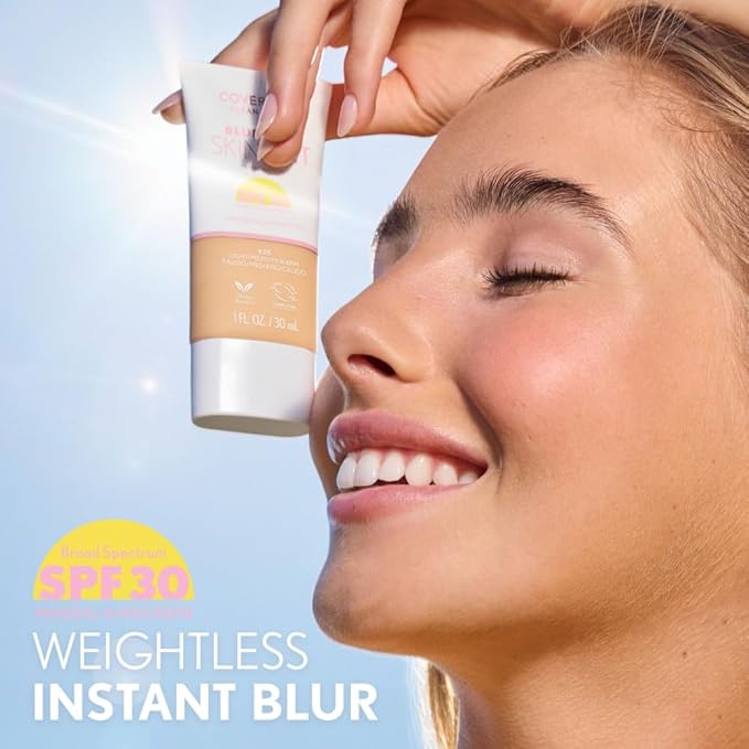 COVERGIRL Clean Fresh Blurring Skin Tint with SPF 30, 400 Fair Warm, Liquid Foundation, Soft Matte Finish, Smooths, Brightens, Blurs Pores, Mineral Sunscreen, Vegan Formula
