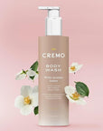 Cremo White Jasmine Amber Skin Moisturizing Body Wash for Women, Notes of White Jasmine, Red Currant, and Sweet Amber, 16 Fl Oz