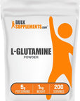 BulkSupplements.com L-Glutamine Powder - Glutamine Supplement, L-Glutamine 5000mg, L Glutamine Powder - Unflavored & Gluten Free, 5000mg per Serving, 1kg (2.2 lbs) (Pack of 1)