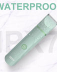 OLOV Electric Body Hair Trimmer - Groin Trimmer for Men - Bikini Trimmer Women - Wet/Dry Shaver Groomer, Replaceable Ceramic Blade Heads, USB Recharge Dock, Waterproof Hygiene Razor, Green