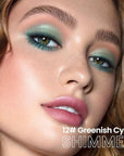 evpct Greenish Cyan Shimmer Cream Eye Shadow Brightener Sticks Set for Eyes, Cyan Shimmery Matte Pencil Eye shadow Applicator Stick Pen Palette Makeup Waterproof sombras en crema para ojos 12#