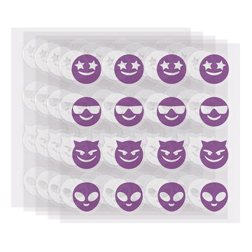 80 Pcs UV Stickers for Sunscreen, Sunscreen Stickers Reapply Reminder Know When to re-Apply Sunscreen, UV Detection Stickers Waterproof, Sunny UV Patches Reminder, SPF UV Spots for Kids (Emojis Style)