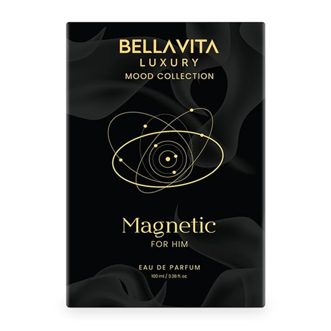 BELLAVITA Luxury Mood Collection MAGNETIC Perfume for Men 100ml | Pheromone Inspired Technology Long Lasting Fragrance | Notes of Grapefruit, Jasmine and Vanilla | Gourmet, Spicy Premium Fragrance