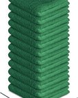 Softolle 100% Cotton Washcloths 24 Pack (12x12 Inches) Soft, Highly Absorbent Washcloth, Face Towels, Wash Cloths for Face, Ring Spun, Bulk Pack (Dark Green)