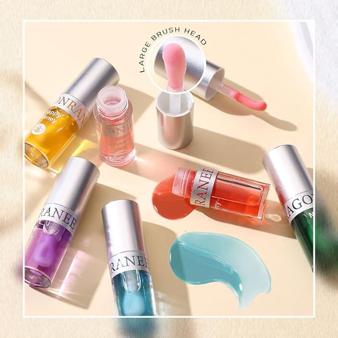 AKARY Hydrating Lip Glow Oil with Big Brush Lip