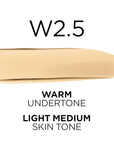 L'Oreal Paris True Match Super-Blendable Foundation, Medium Coverage Liquid Foundation Makeup, W2.5, Light Medium, 1 Fl Oz