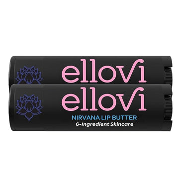 Ellovi Natural Lip Butter Lip Balm - Nirvana - Pure Enough to Eat - Made With Just 6 Vegan Ingredients - 100% Natural & Organic Moisturizing Lip Care for All Day Hydration (2-Pack)