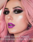 evpct 2Pcs Purple Shimmer Glitter Shiny Liquid Lipstick Lip Gloss Stain and Retractable Lip Liner Makeup Set for Women Long Lasting Waterproof 24 Hours Lipstick labial mate larga duracion 24 51#