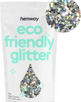 Hemway Biodegradable Glitter Eco Friendly - 100g/3.5oz Bio Cosmetic Safe Sparkle Vegan for Face Eyeshadow Body Hair Festival Makeup Craft - Super Chunky (1/8" 0.125" 3mm) - Silver Holographic