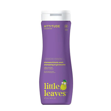 ATTITUDE Shampoo and Body Wash for Kids, EWG Verified Hair and Body Cleanser, Dermatologically Tested Soap, Plant and Mineral Based Bath Products, Vegan, Vanilla & Pear, 16 Fl Oz