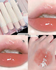 4 Colors Jelly Glossy Lip Gloss Set,Long Lasting Moisturizing Tinted Lip Balm,Plumping Water Lip Glaze, Mirror Hydrating Liquid Lipsticks Brighten Lipstick