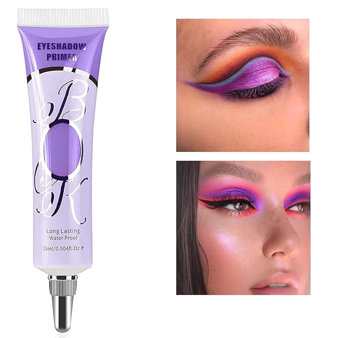 MAEPEOR Matte Eyeshadow Primer 6 Colors Prevent Oily Lids and Creasing Eye Primer Base Long-lasting Waterproof & Smudgeproof Eye Base Makeup for All Shadows (3 Violet)