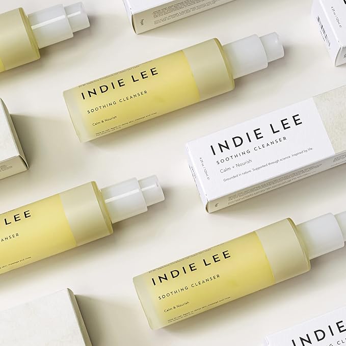 Indie Lee Soothing Facial Cleanser - Moisturizing Face Wash + Makeup Remover for Sensitive Skin - Plump, Hydrate + Calm Redness with Rose Damascena + Chamomile Oil for Skin (125ml)