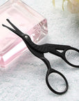 LIVINGO 3.5" Rounded Tip Vintage Stork Scissors, Professional Stainless Steel with Black Titanium Coated, Cuticle Pedicure Beauty Grooming Scissors for Eyebrow, Facial Hair, Dry Skin, Nose Hair