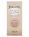 Jergens Natural Glow Face Moisturizer with SPF 20 Sunscreen, Fair to Medium Skin, Oil Free, UVA/UVB Protection - 2 oz