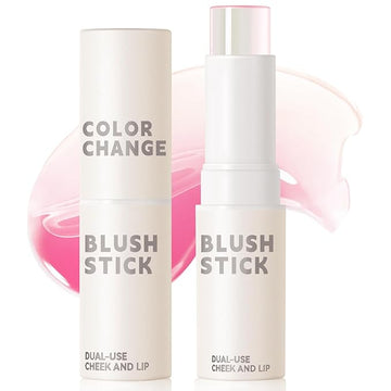 Color Changing Blush Stick for Cheeks Makeup,Clear Blush Natural Lightweight