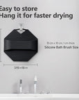 2 Pack Silicone Body Scrubber, Exfoliating Body Scrubber for Sensitive Skin, Silicone Loofah with Anti-Slippery Handle, Stays Clean Easily, Travel-Friendly for Men & Women (Black + Pink)