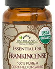 US Organic 100% Pure Frankincense Essential Oil, USDA Certified Organic, Steam Distilled, Boswellia serrata, Sourced from India, Topically or in Diffuser, Perfect for Aging Skin, All skin type (10 ml)