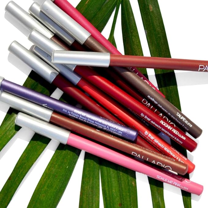 Palladio Lip Liner Pencil, Wooden, Firm yet Smooth, Contour and Line with Ease, Perfectly Outlined Lips, Comfortable, Hydrating, Moisturizing, Rich Pigmented Color, Long Lasting, Walnut
