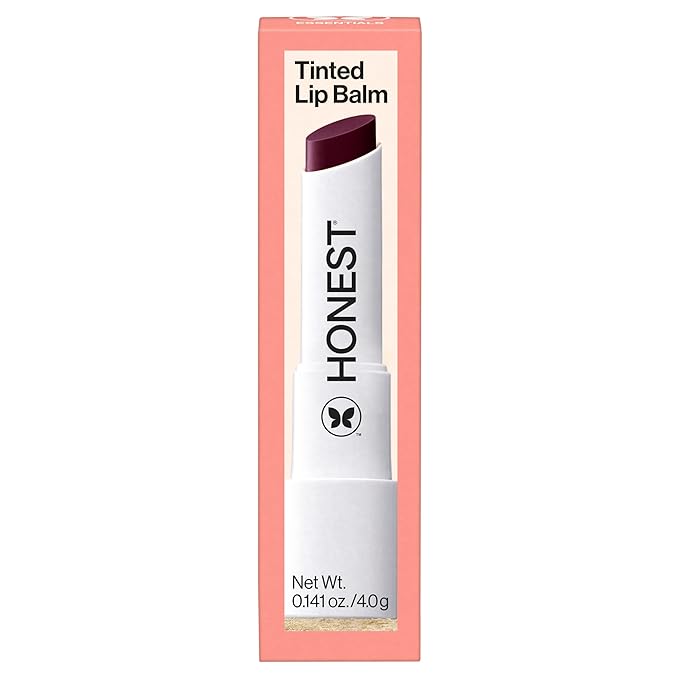 Honest Beauty Moisturizing Vegan Tinted Lip Balm | Antioxidant-rich Acai Extracts + Avocado Oil | Paraben Free + Cruelty Free | Plum Drop