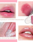 evpct 3Pcs Mini Clear Color Changing PH Tinted Lip Gloss Set for Women Girls 10-12 Pink Mood Lip Oil Gloss Balm Tint Stain Glaze Pack Hydrating Moisturizer Lipstick Magic labiales magicos,0.14fl.oz*3