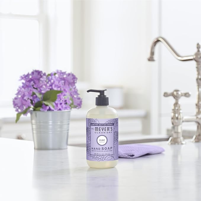 MRS. MEYER'S CLEAN DAY Liquid Hand Soap, Lilac Scent, 12.5 Ounce Bottle (Pack of 3)