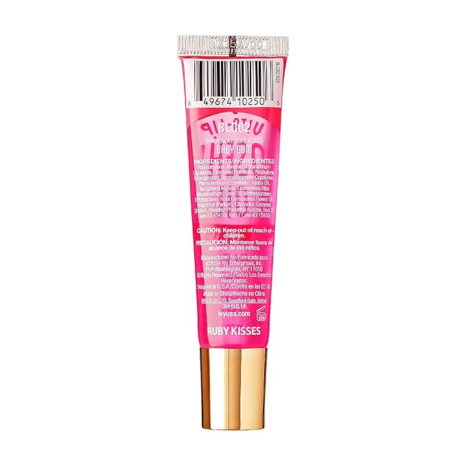 Ruby Kisses Broadway Vita-Lip Tinted Lip Gloss (3 Pack Baby Pink, Bubble Gum, Nude Pink) Ultra-Hydrating Rosehip + Jojoba Oil & Soothing Formula with Vitamins, High-Shine Non-Sticky Finish Lip Balm
