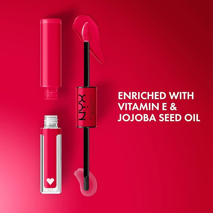 NYX Professional Makeup Shine Loud, Long-Lasting Liquid Lipstick with Clear Lip Gloss - On A Mission (Blue Red)