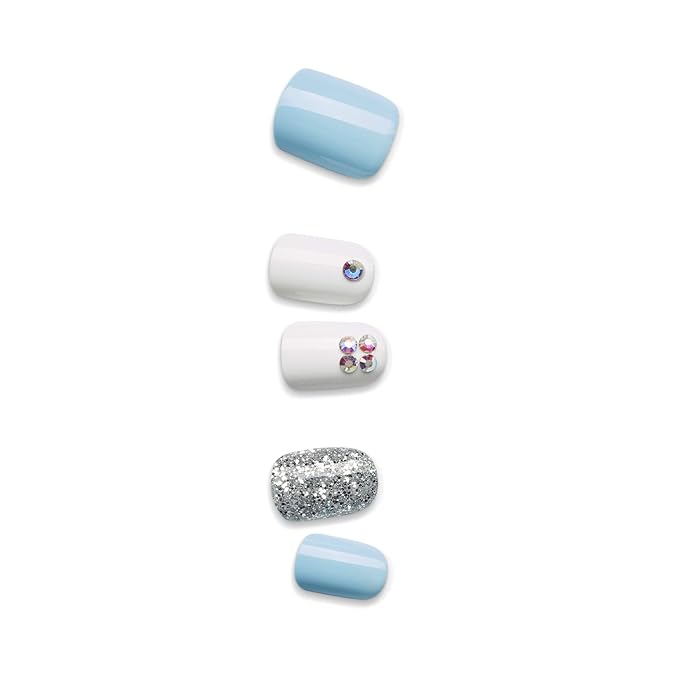 KISS imPRESS No Glue Mani Press On Nails, Design, 'I'd Rather Be', Multicolor, Short Size, Squoval Shape, Includes 30 Nails, Prep Pad, Instructions Sheet, 1 Manicure Stick, 1 Mini File