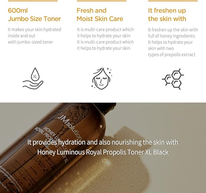 JMSOLUTION Honey Luminous Royal Propolis Toner XL BLAC