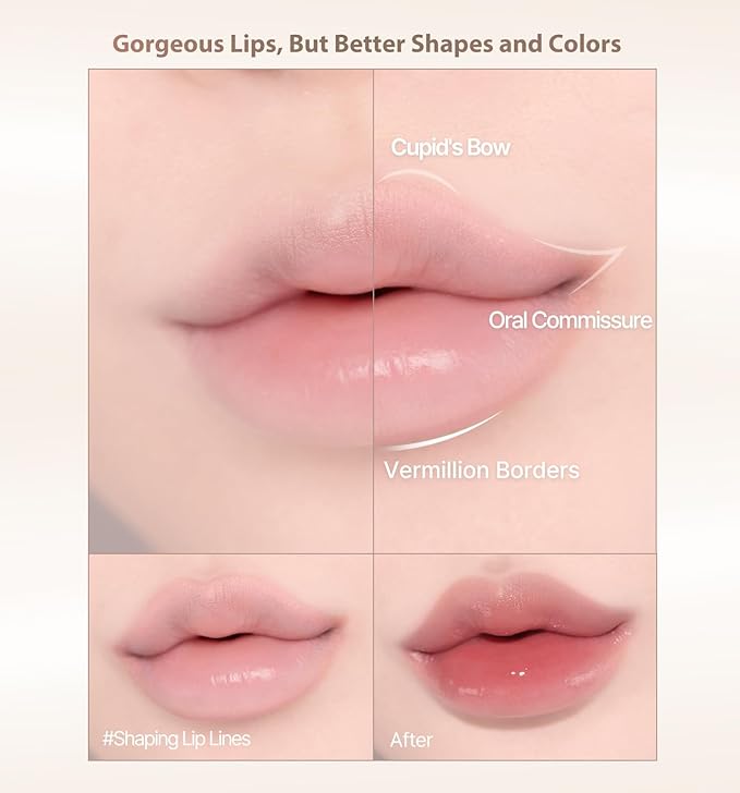 Heart Percent Dote On Mood Lip Pencil Slim, Defines and Fills Creamy Lip Liner Retractable Lipstick Pencil with Built-In Sharpener, #03. Oat Beige
