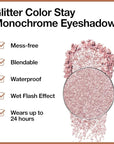Monochrome Pressed Eyeshadow, Waterproof Neutral Powde Mini Shimmer Rose Gold Pink Eyeshadow, sombras para ojos, Talc, Paraben & Cruelty Free (H05#Shimmer Rose Gold Pink)