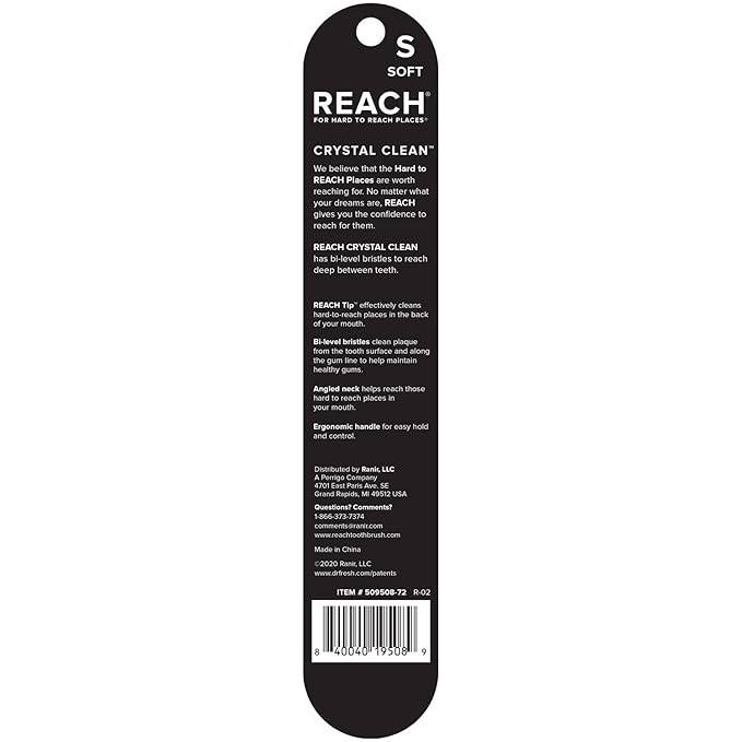 Reach Crystal Clean Toothbrush Soft Bristles 1 Count, (Pack of 6)