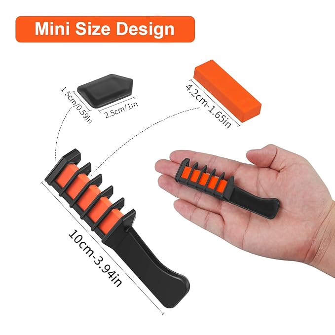 New Hair Chalk Comb Temporary Bright Hair Color Dye for Girls Kids, Washable Hair Chalk for Girls Age 4 5 6 7 8 9 10 Birthday Cosplay DIY Halloween, Christmas (Orange)