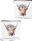 Western cosmetic bag highland cow