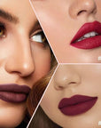 evpct 3Pcs Retractable Lip Liner Pencils Set Pack for Shaping & Sculpting Lips, Dark Mauve Maroon Purple Plum Ruby Red Creamy Matte Velvet Pigmented Lip Liner lipliners Crayon Lipstick,06 + 07 + 11