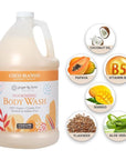 Ginger Lily Farms Botanicals Nourishing Body Wash, Coco Mango, 100% Vegan & Cruelty-Free, Coconut Mango Scent, 1 Gallon Refill 128 Ounce (Pack of 4)